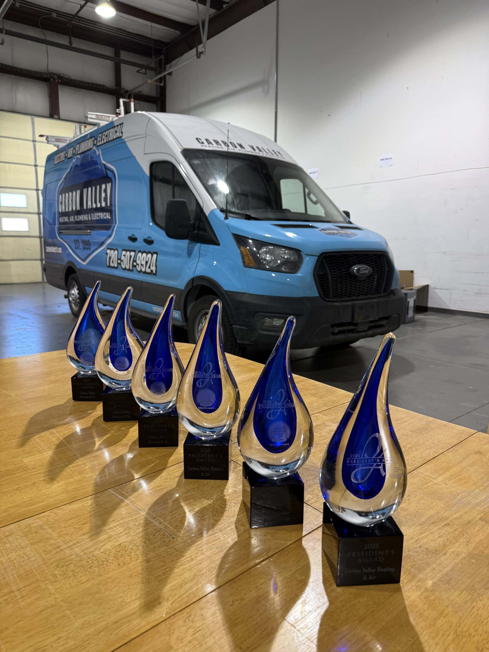 Carbon Valley Van with Carrier Presidents Awards