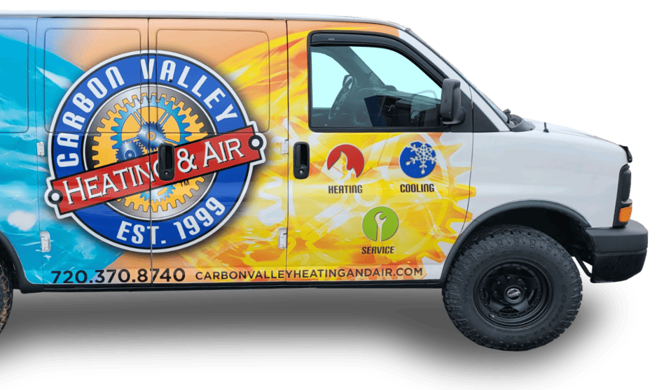 Carbon Valley Heating and Air service truck.